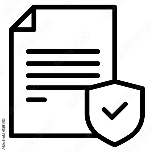 Protection document icon vector illustration