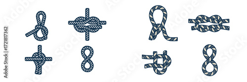 Knot illustrations showing various types of knots in a clear and organized layout for easy understanding and reference