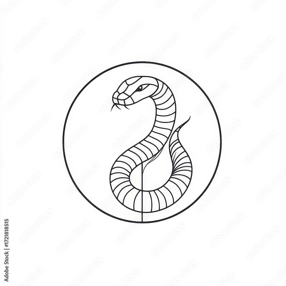 Fototapeta premium Icon representing a hazardous snake, part of a danger signs collection, featuring high-quality graphic design suitable for digital platforms