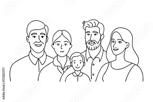 Happy family gathering with smiling faces sharing a moment of joy together