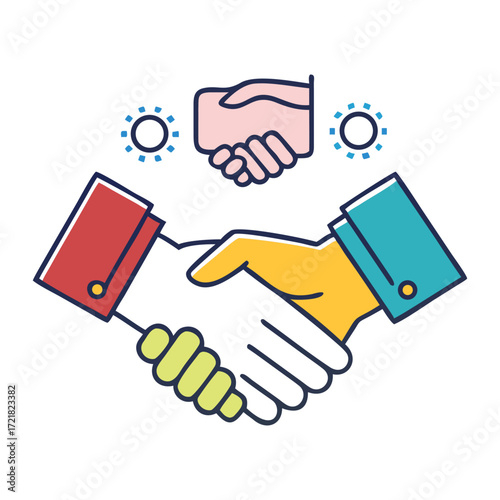 Successful business partnership agreement handshake symbolizing trust and collaboration