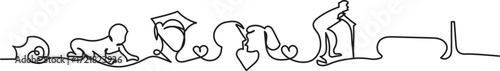 life cycle of a man line art vector