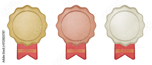 Cute medal set with ribbon 01