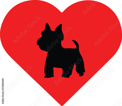 dog with heart