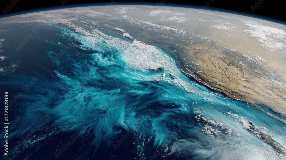 Fototapeta premium swirling ocean clouds earth view