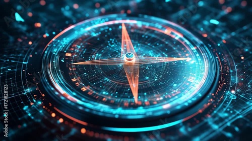 Wallpaper Mural A close examination of a digital compass featuring glowing lines and geometric patterns set against a high tech backdrop Torontodigital.ca
