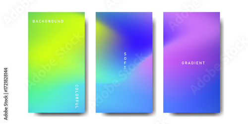 Set of soft gradient color backgrounds. Colorful abstract background design template, suitable for posters, banners, advertisements, presentations.