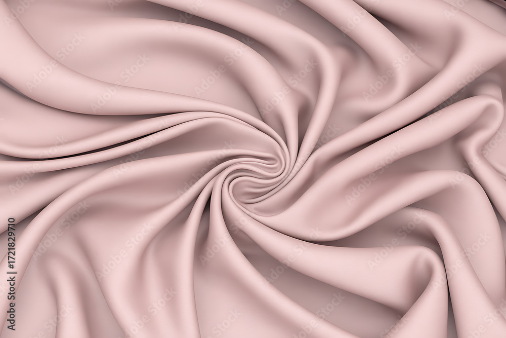 Fototapeta premium Elegant rose gold silk fabric texture swirls with soft light and luxurious drape, perfect for fashion backgrounds