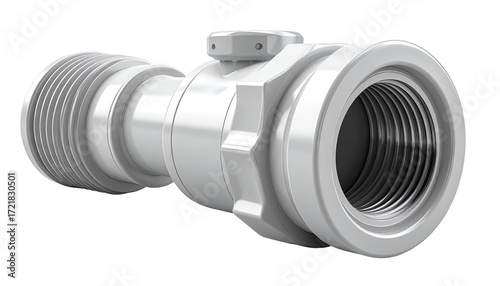 Close-up of a white industrial fitting