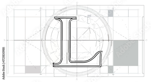 Technical letter l graphic design illustration