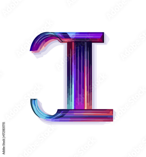 Colorful capital letter i design