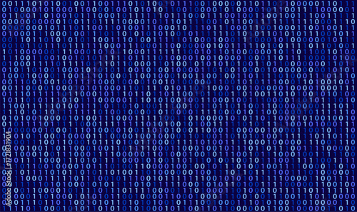 Abstract Technology Binary code Background. Full Vector Digital binary data and Secure Data Concept