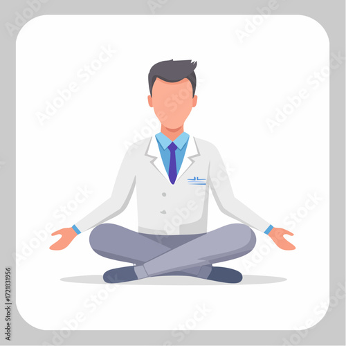 A Meditating Medical Professional: Visual Depiction of Relaxation and Serenity in Medicine