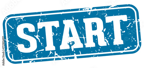 start rectangular sign. start stamp