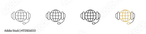 Online teaching icon set outline style with various sizes
