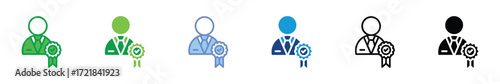 Credibility and Certification Icon Set – Award, Badge, Trust, Achievement, Recognition, Business Excellence
