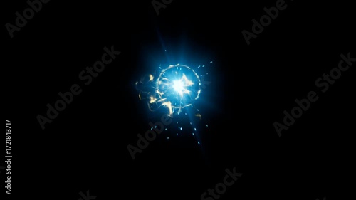 energy explosion effect on black background