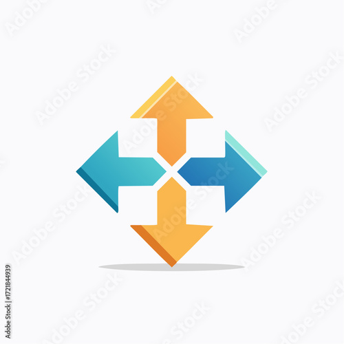 Free Download Abstract geometric design featuring arrows indicating diverse directions within a structured composition - GFXLoad