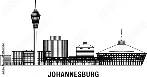 Johannesburg Cityscape Silhouette Vector Illustration A Modern Skyline Depiction of Urban Architecture
