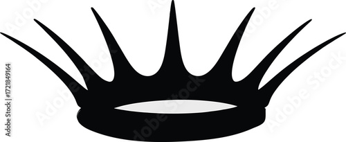 Crown Silhouette Vector Illustration with Royal Symbol and Black Design Element