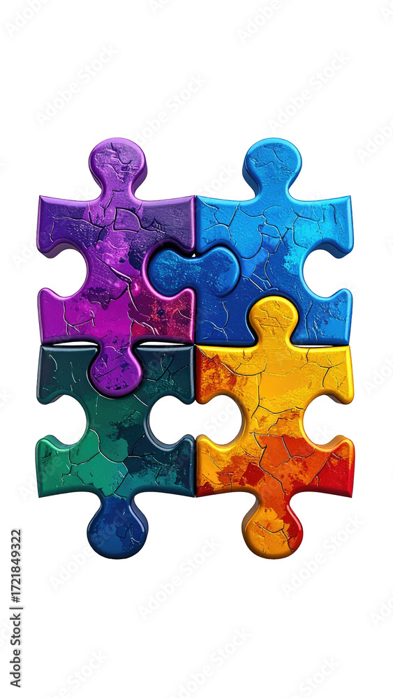 Fototapeta premium Colorful jigsaw puzzle pieces