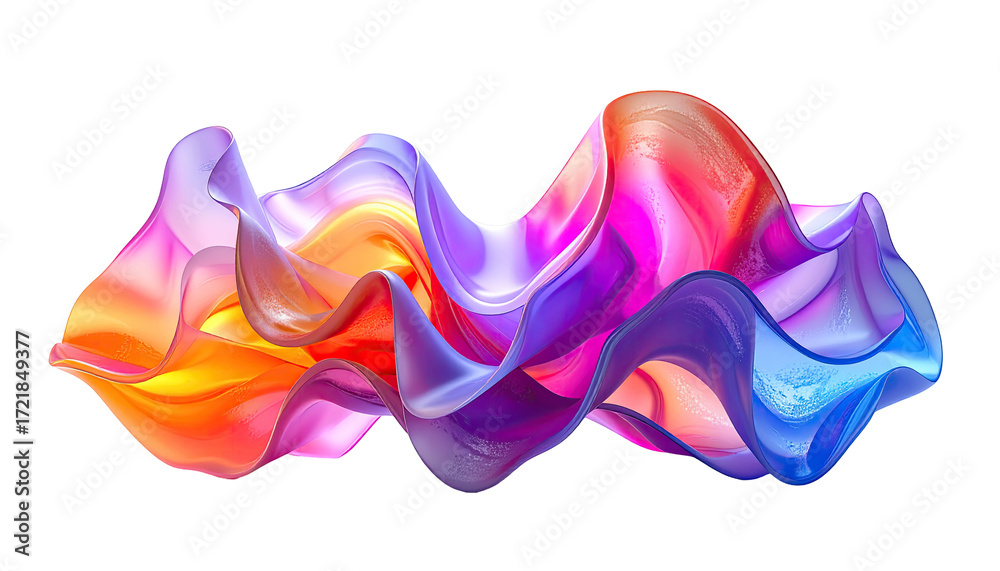 Obraz premium Abstract, vibrant, flowing form. A dynamic, colourful shape