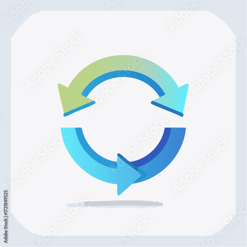 Circular Arrows Depicting Process, Repeat, Refresh, and Cycle on a White Background
