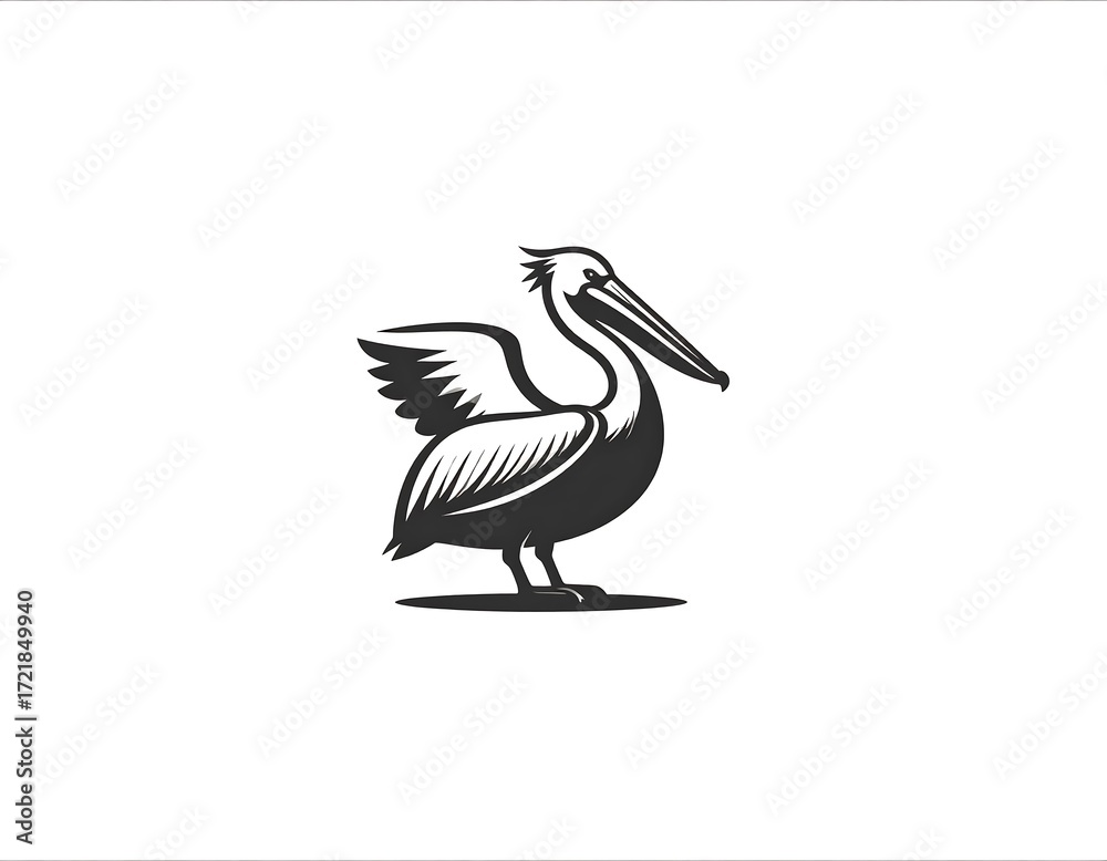 Fototapeta premium Silhouetted pelican design