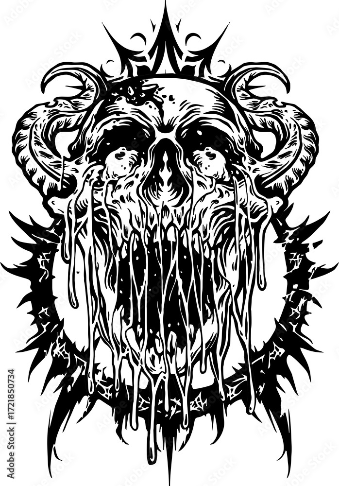 Obraz premium dark shine and skull logo pack