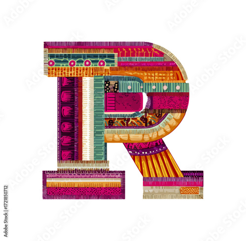 Colorful decorative letter r
