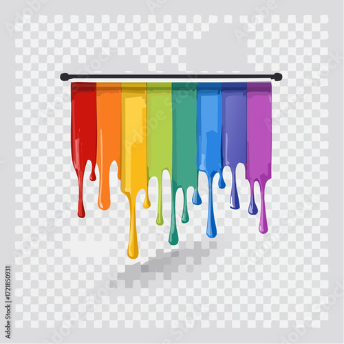 Rainbow Paint Dripping from a Bar