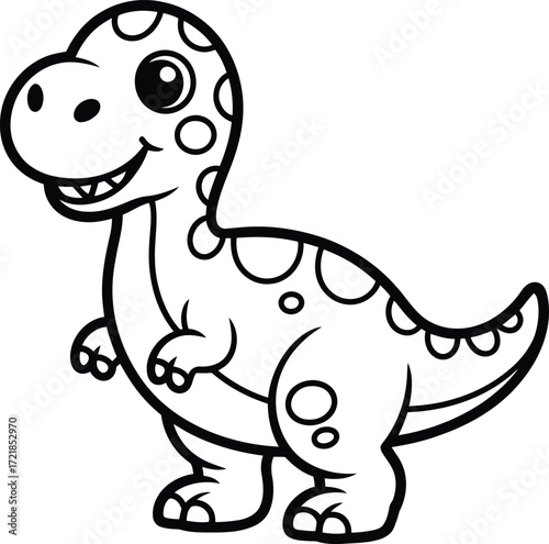 Adorable cartoon dinosaur character for kids books and educational resources, perfect for prehistoric themed designs and playful creative projects