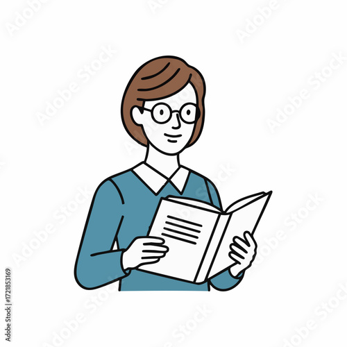 Woman reading book