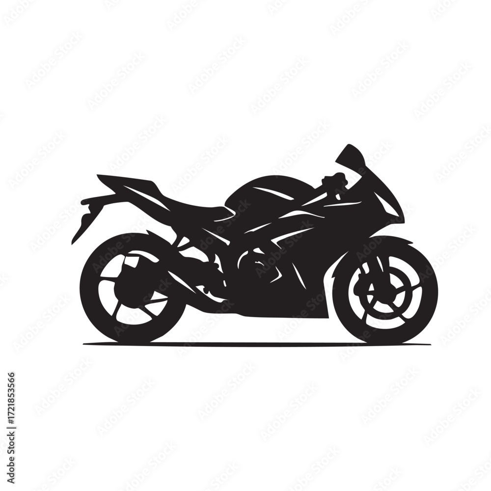 Fototapeta premium Silhouette of a Sport Motorcycle Embodying Speed and Power A Striking Depiction of Automotive Design and Engineering Excellence