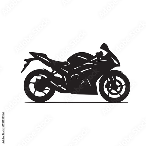 Silhouette of a Sport Motorcycle Embodying Speed and Power A Striking Depiction of Automotive Design and Engineering Excellence