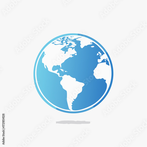 Global Icon Depicting the Earth in a Modern, Minimalist Design, Suitable for Various Applications