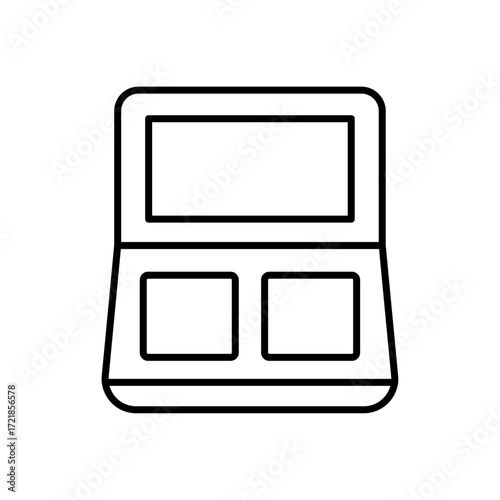 
An illustration of a black icon of makeup and beauty salon supplies on a white background