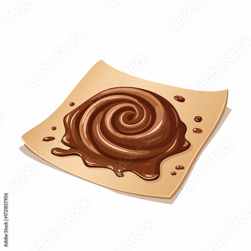 Swirled Chocolate Dessert on Parchment Paper