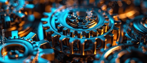 Wallpaper Mural Detailed closeup mechanical gears Torontodigital.ca