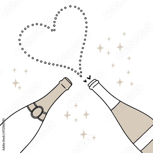 Celebrate love with champagne cheers, a modern toast to romance and special occasions, perfect for invitations or event promotions with elegant simplicity