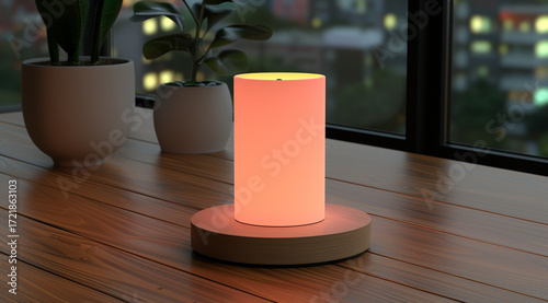 a candle holder with a candle