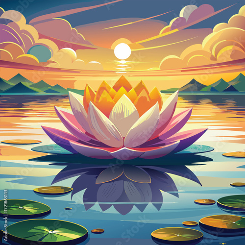hyper realistic ultra  shot of delicate lotus