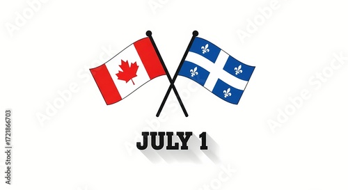 Free Download Canadian and quebec flags crossed for canada day celebration on july 1 - GFXLoad