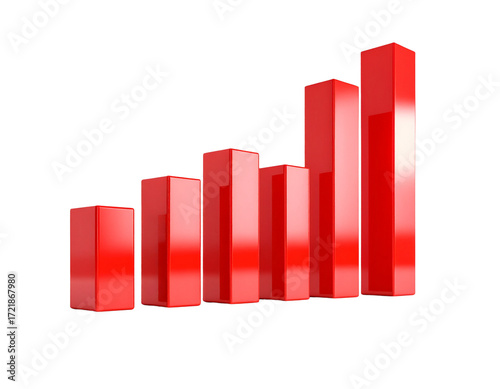 Free Download D Red Bar Graph Representing Growth and Progress - GFXLoad