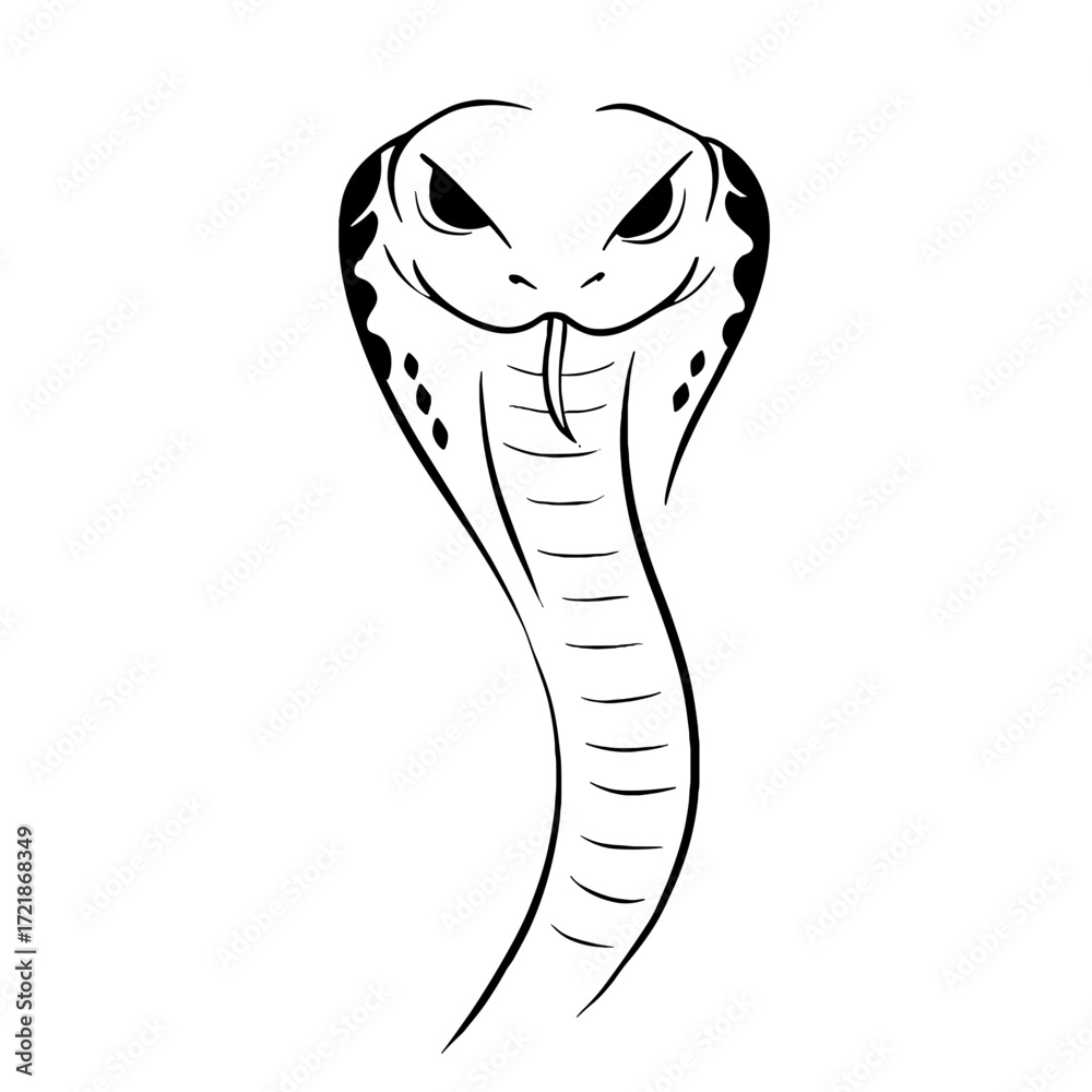 Fototapeta premium Viper. Viper simple black and white line art vector logo