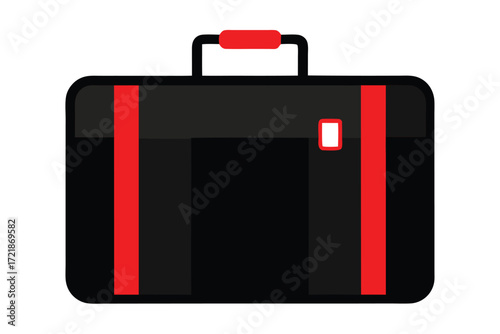 Travel suitcase for weekend trips or everyday use with red accents