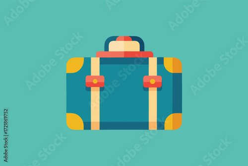 Brightly colored travel suitcase designed for adventures and journeys to new places