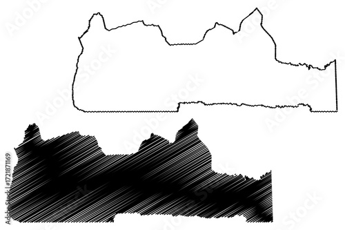 South Region (Regions of Cameroon, Republic of Cameroon) map vector illustration, scribble sketch South map