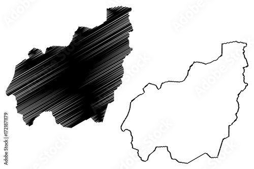 West Region (Regions of Cameroon, Republic of Cameroon) map vector illustration, scribble sketch West map