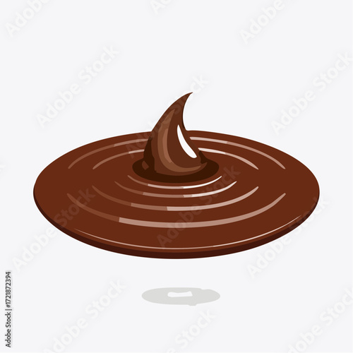 Brown Chocolate Swirl on White Background